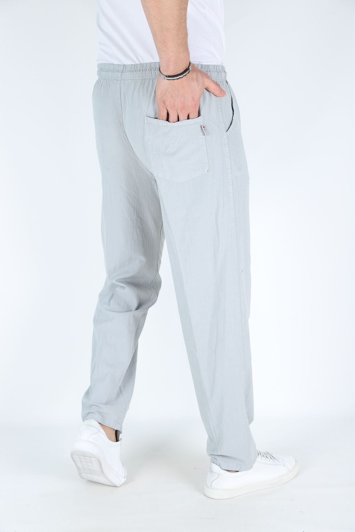 Erkek Hambez Lastikli Rahat Kalıp Pamuk Eşofman Alt Pantalon GRİ-3XL