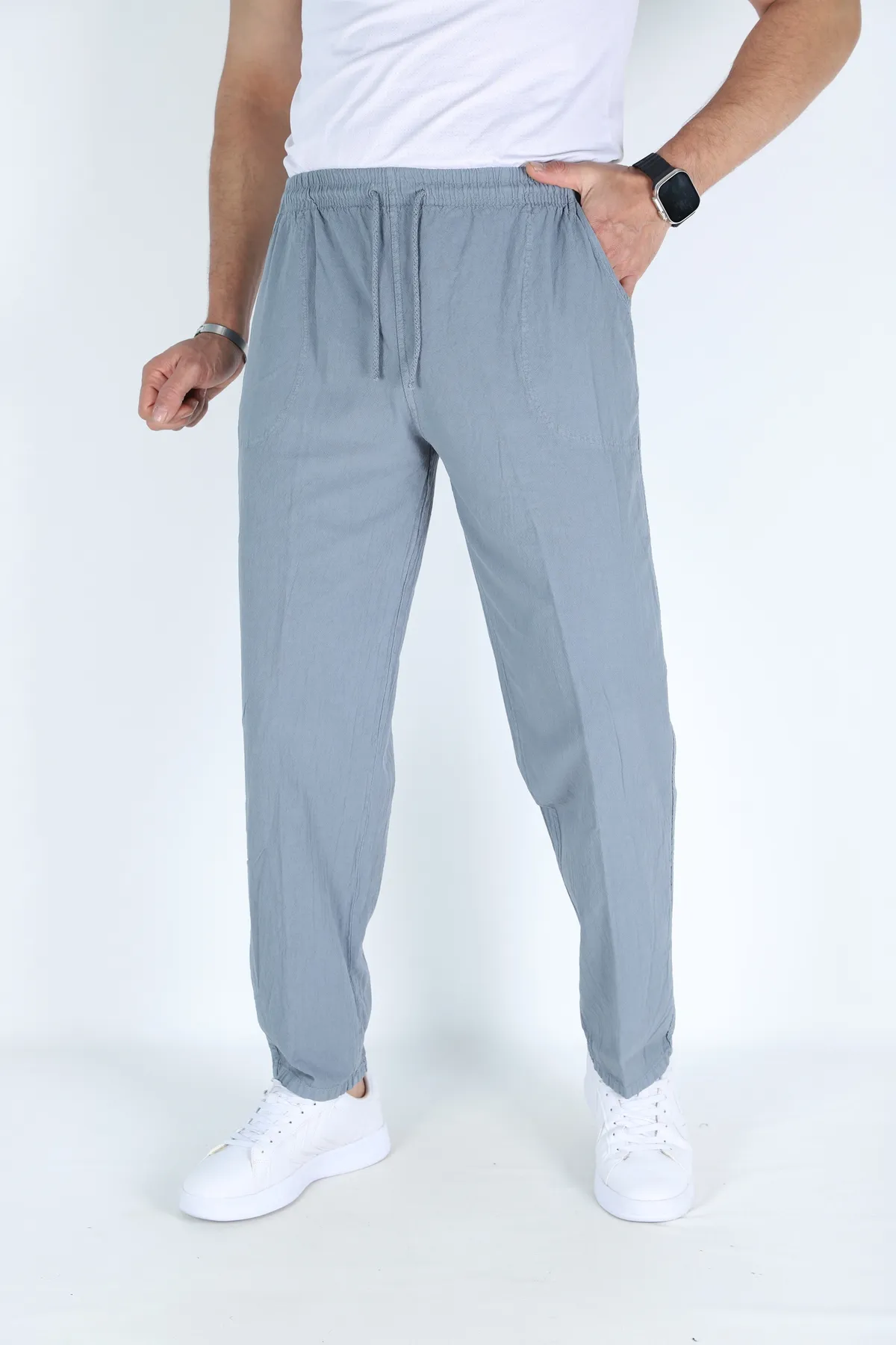 Erkek Hambez Lastikli Rahat Kalıp Pamuk Eşofman Alt Pantalon GRİ MELAJ-3XL Erkek Hambez Lastikli Rahat Kalıp Pamuk Eşofman Alt Pantalon GRİ MELAJ-3XL