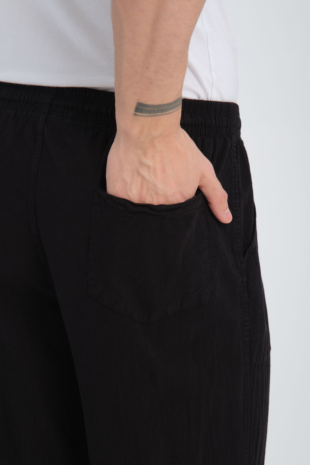 Erkek Hambez Lastikli Rahat Kalıp Pamuk Eşofman Alt Pantalon SİYAH-XL Erkek Hambez Lastikli Rahat Kalıp Pamuk Eşofman Alt Pantalon SİYAH-XL