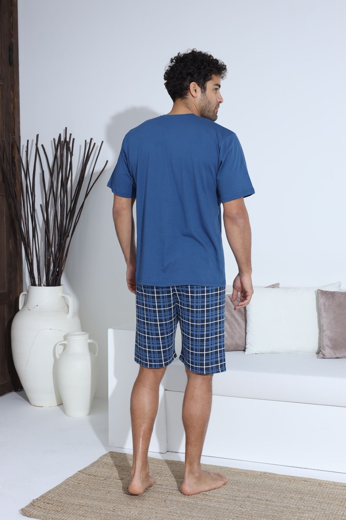 Erkek Kısa Kol Şortlu Erkek Pijama Takımı YENİ SEZON