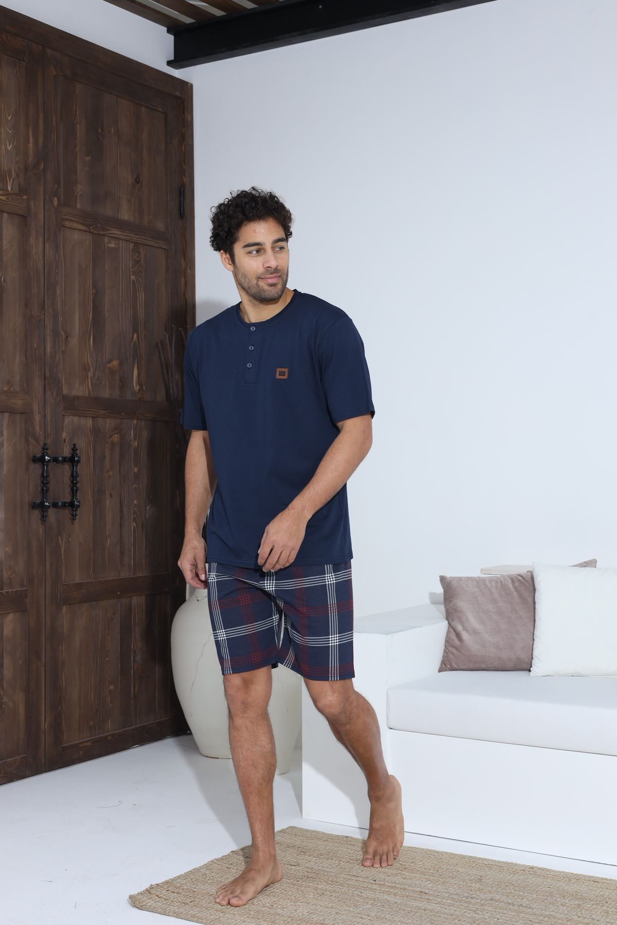 Erkek Kısa Kol Şortlu Erkek Pijama Takımı YENİ SEZON