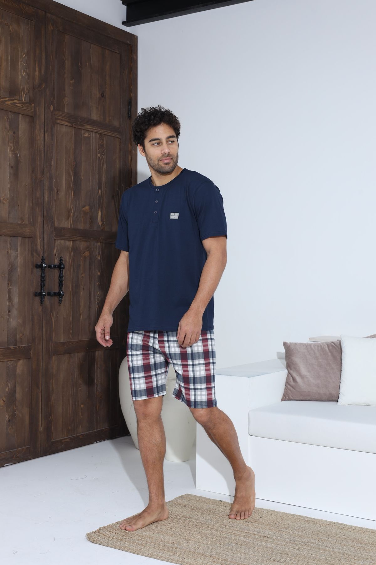 Erkek Kısa Kol Şortlu Erkek Pijama Takımı YENİ SEZON