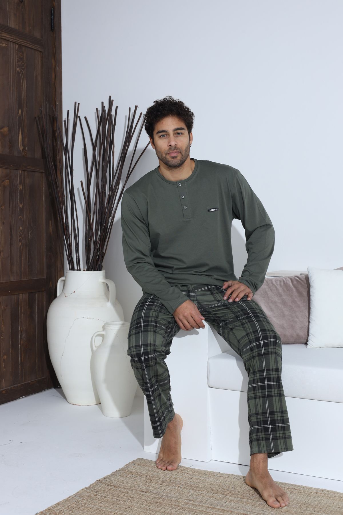 Erkek Penye Süprem Uzun Kol Pijama Takımı