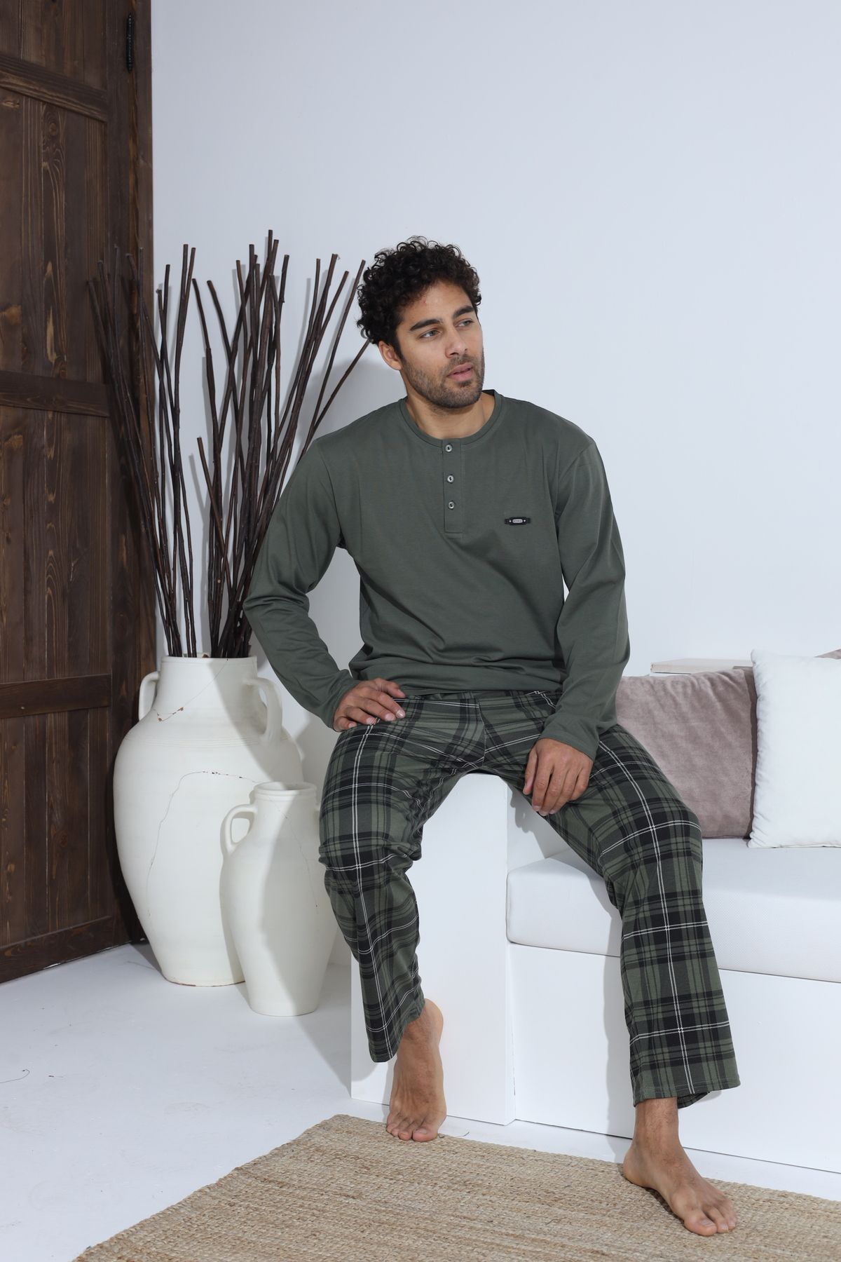 Erkek Penye Süprem Uzun Kol Pijama Takımı