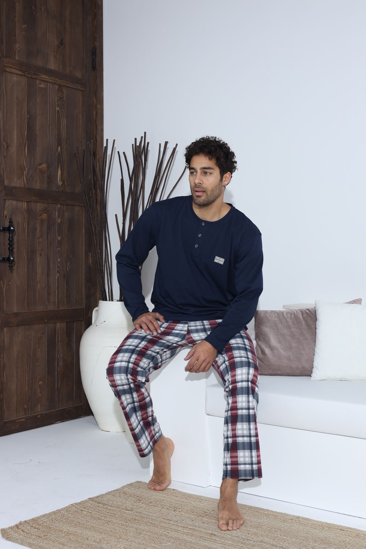 Erkek Penye Süprem Uzun Kol Pijama Takımı