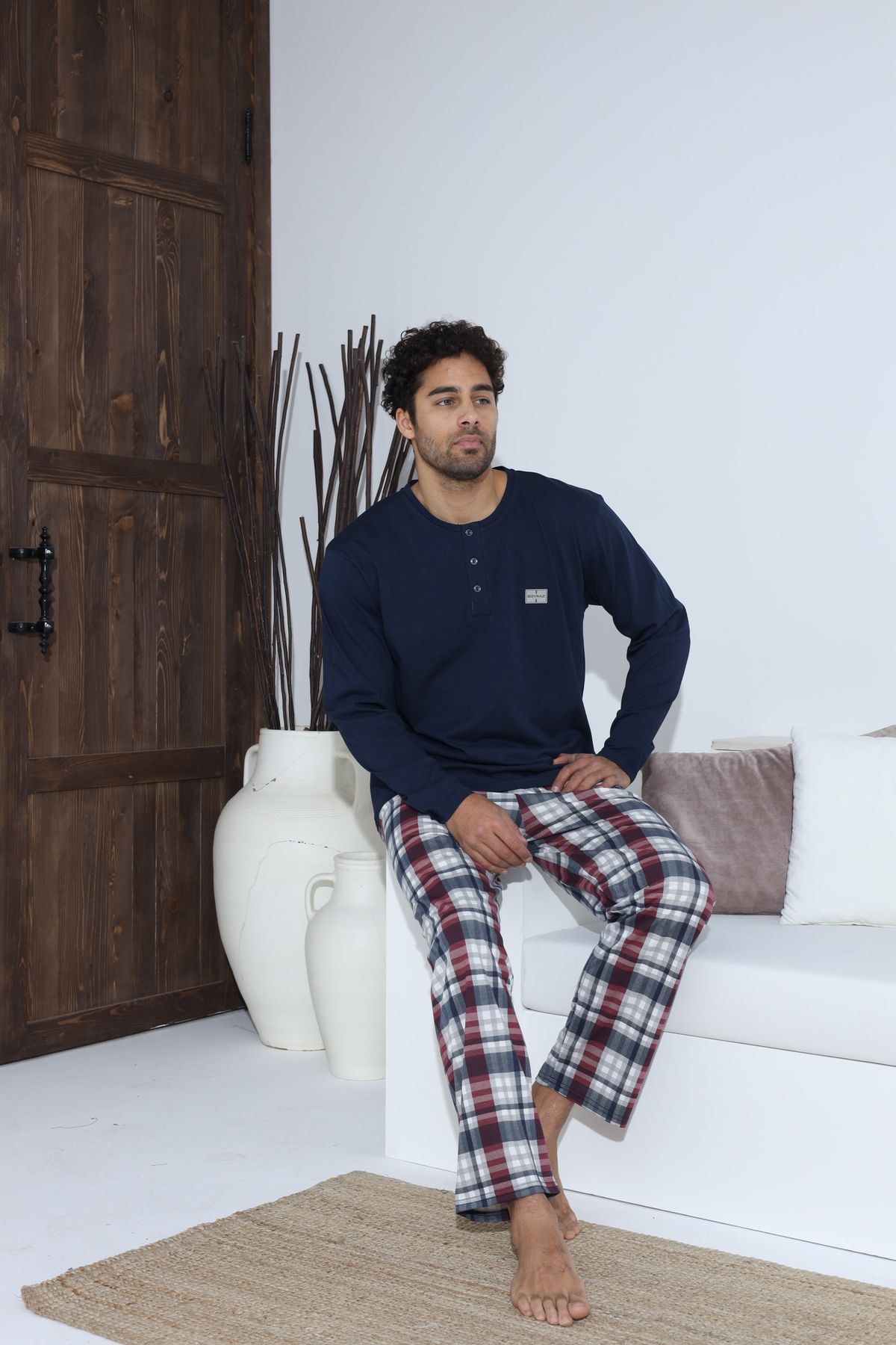 Erkek Penye Süprem Uzun Kol Pijama Takımı