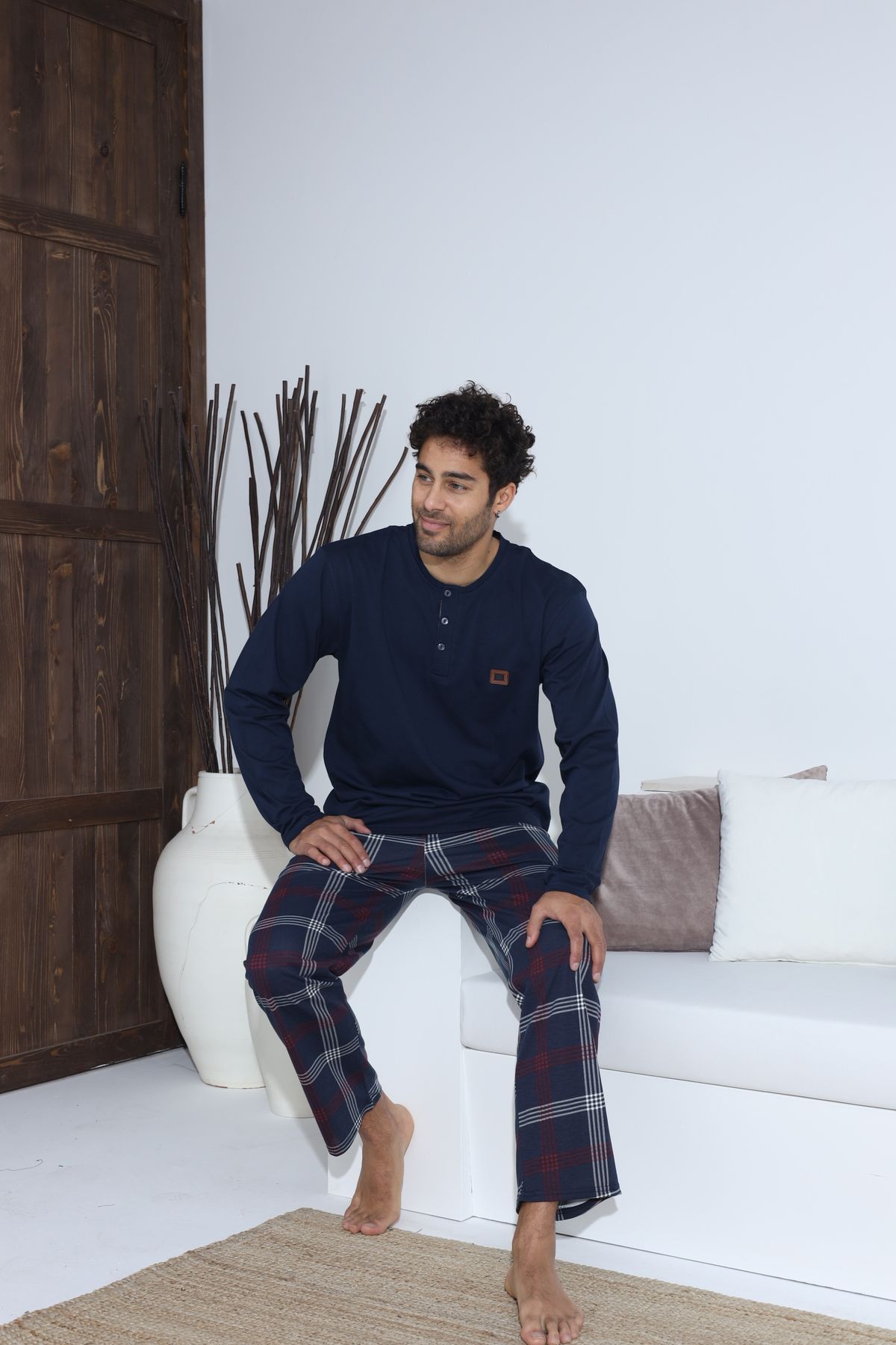 Erkek Penye Süprem Uzun Kol Pijama Takımı