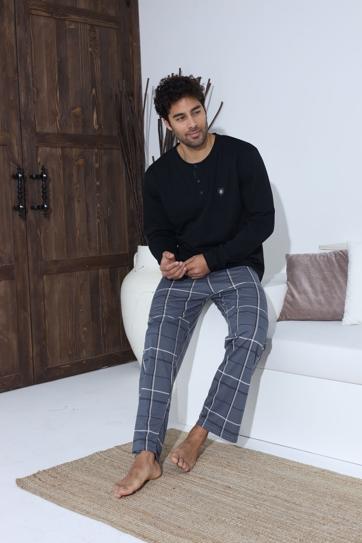 Erkek Penye Süprem Uzun Kol Pijama Takımı