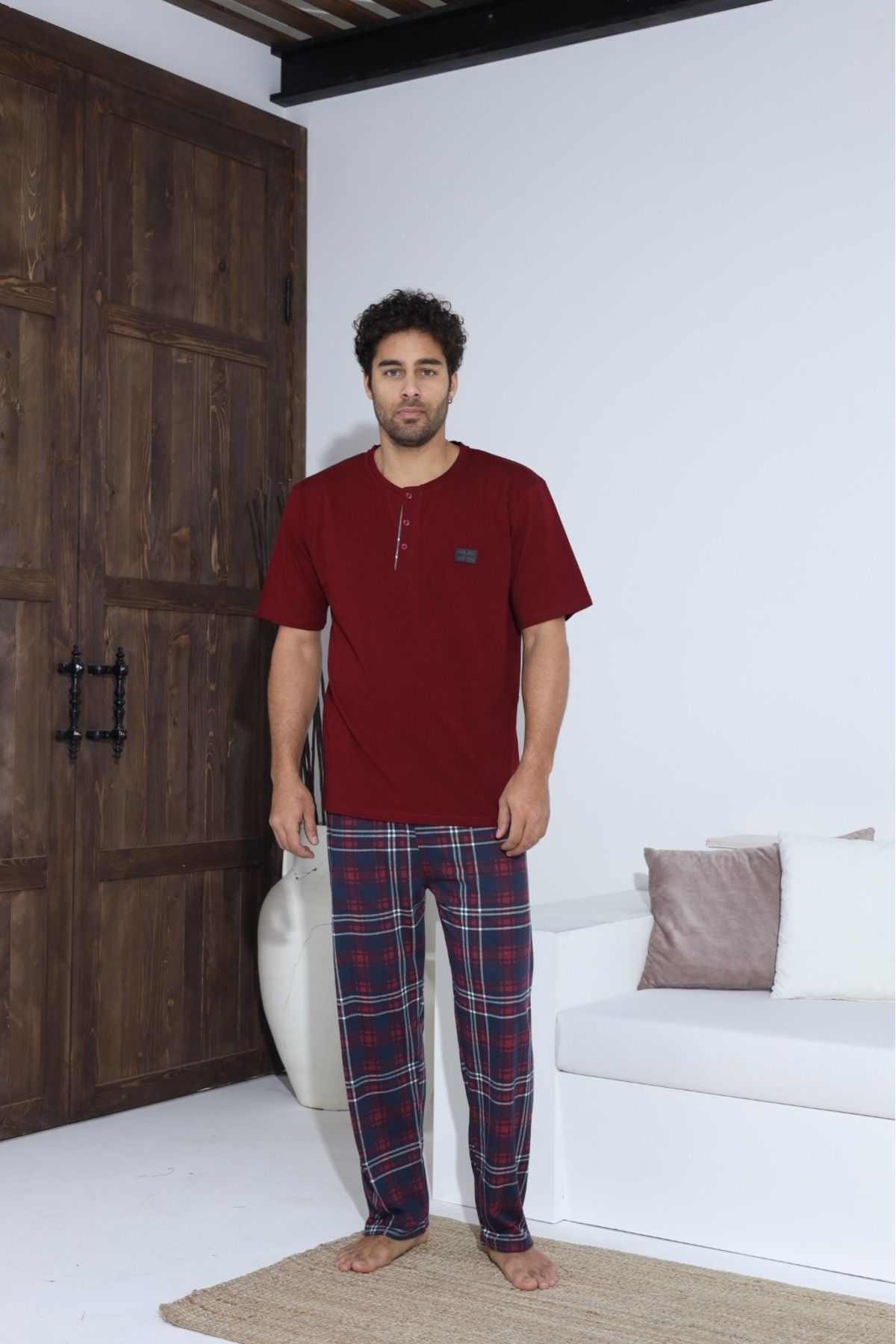 Erkek Yazlık Kısa Kol Penye Süprem Pijama Takımı