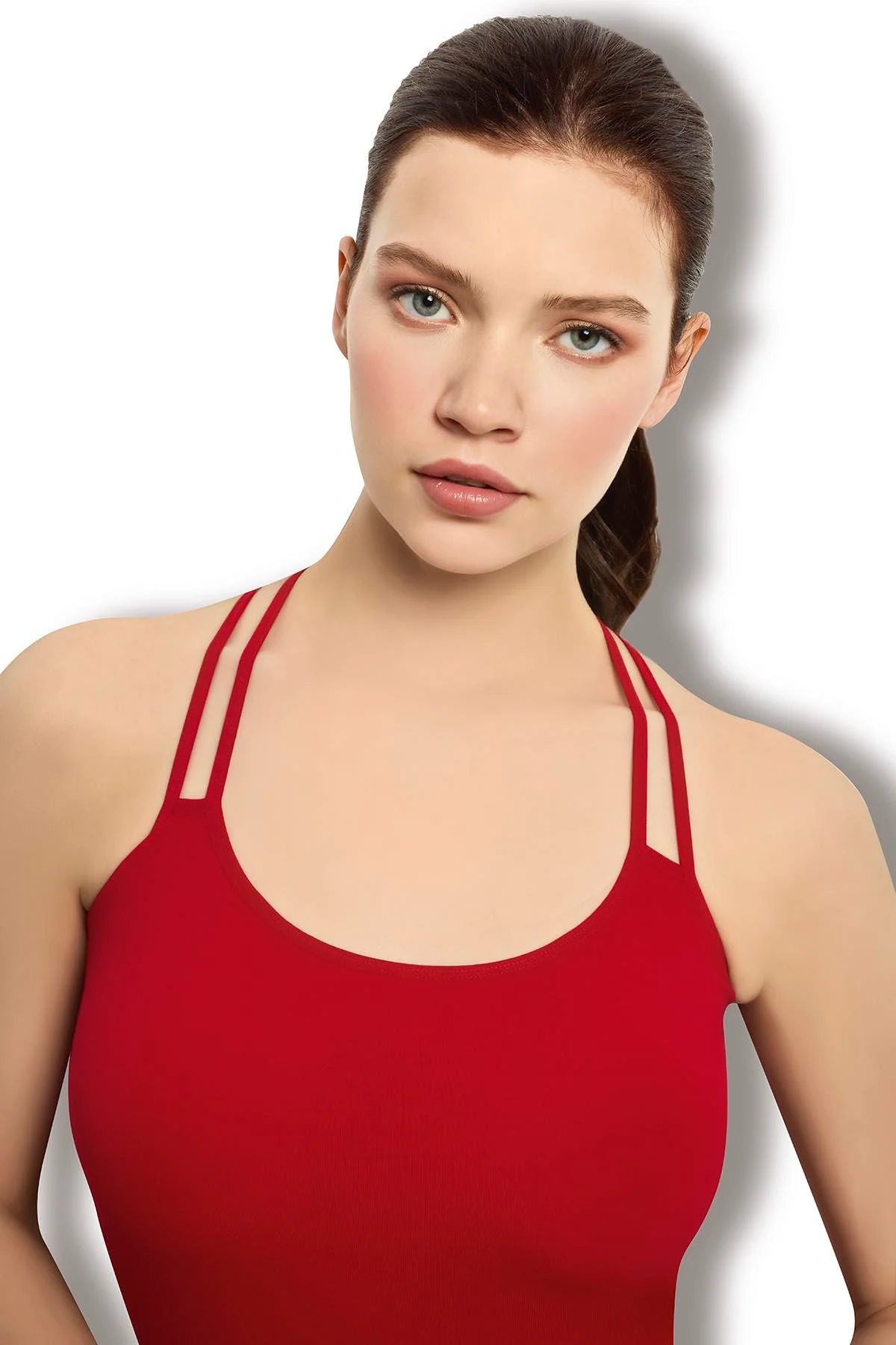  JİBER BAYAN ÇİFT ASKILI ATLET KIRMIZI-S