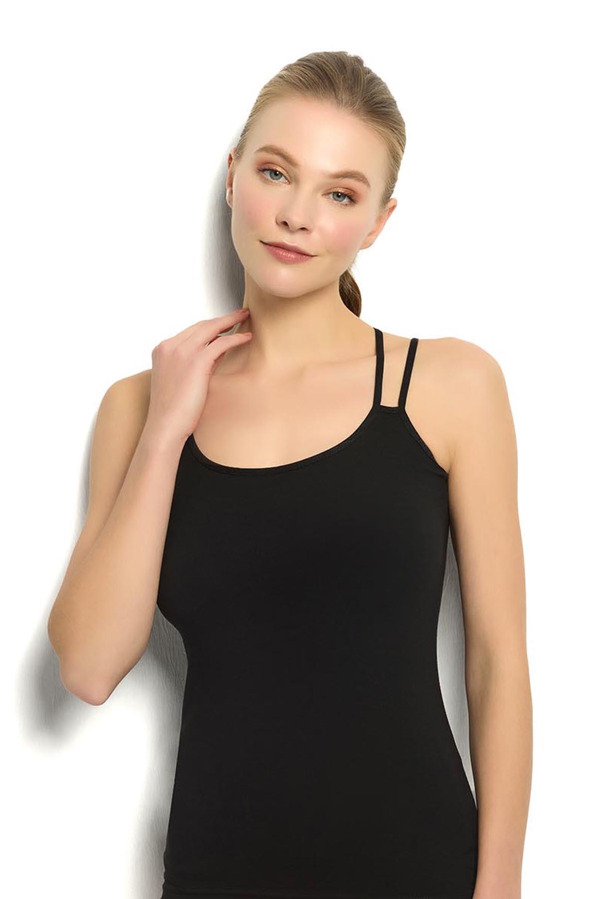 JİBER BAYAN ÇİFT ASKILI ATLET SİYAH-M JİBER BAYAN ÇİFT ASKILI ATLET SİYAH-M