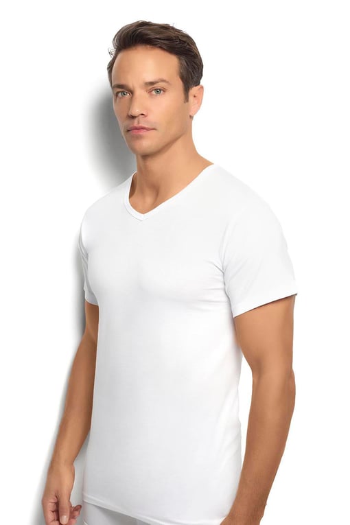Jiber Erkek Beyaz Pamuklu V Yaka Atlet Jiber Erkek Beyaz Pamuklu V Yaka Atlet