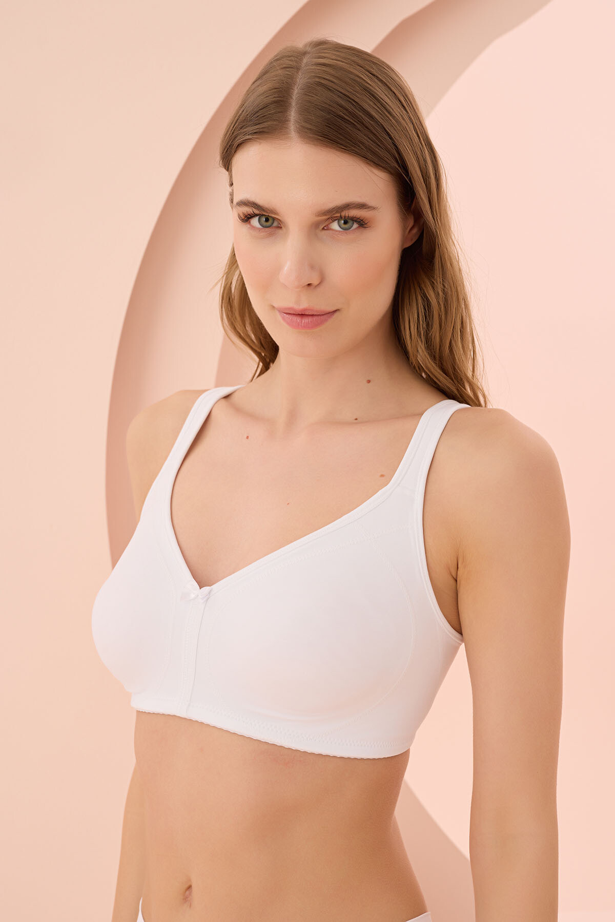 NBB Beyaz Dubleli Mikro Pamuklu Toparlayıcı Sütyen