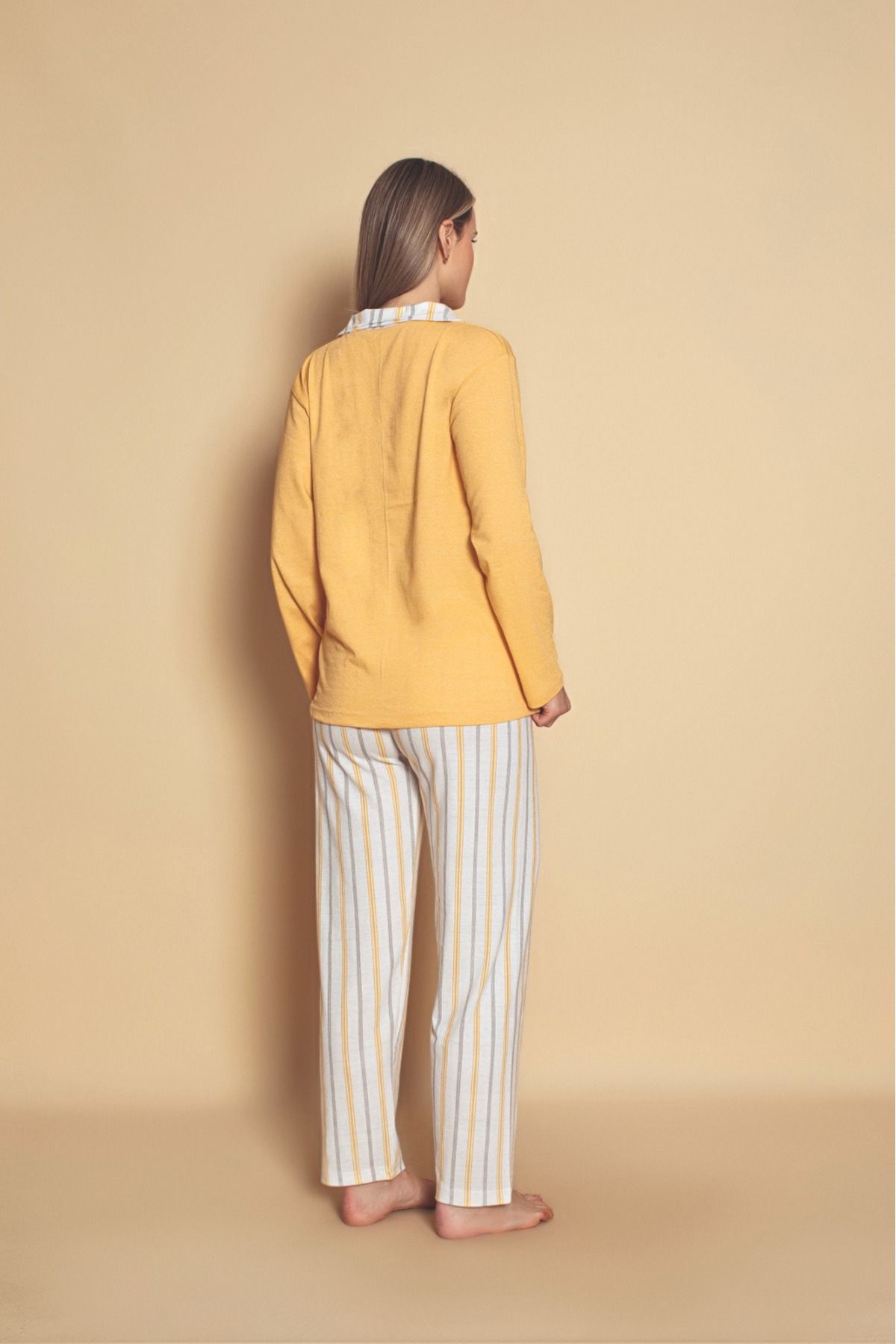 Önden düğmeli Gömlek Model Kadın Pijama Takımı YENİ SEZON