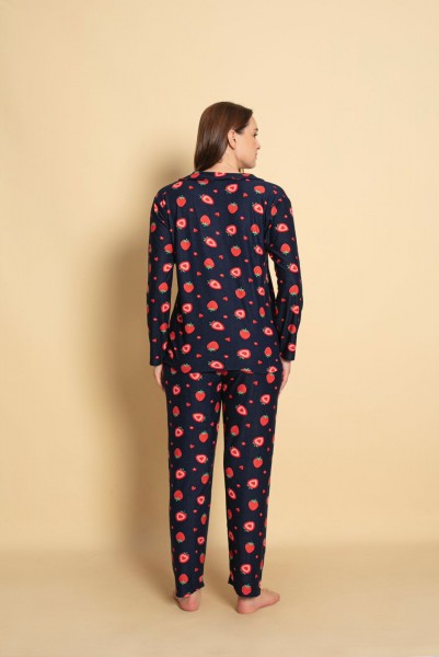 Önden Düğmeli Kadın Pijama Takımı Süet Kumaş Önden Düğmeli Kadın Pijama Takımı Süet Kumaş