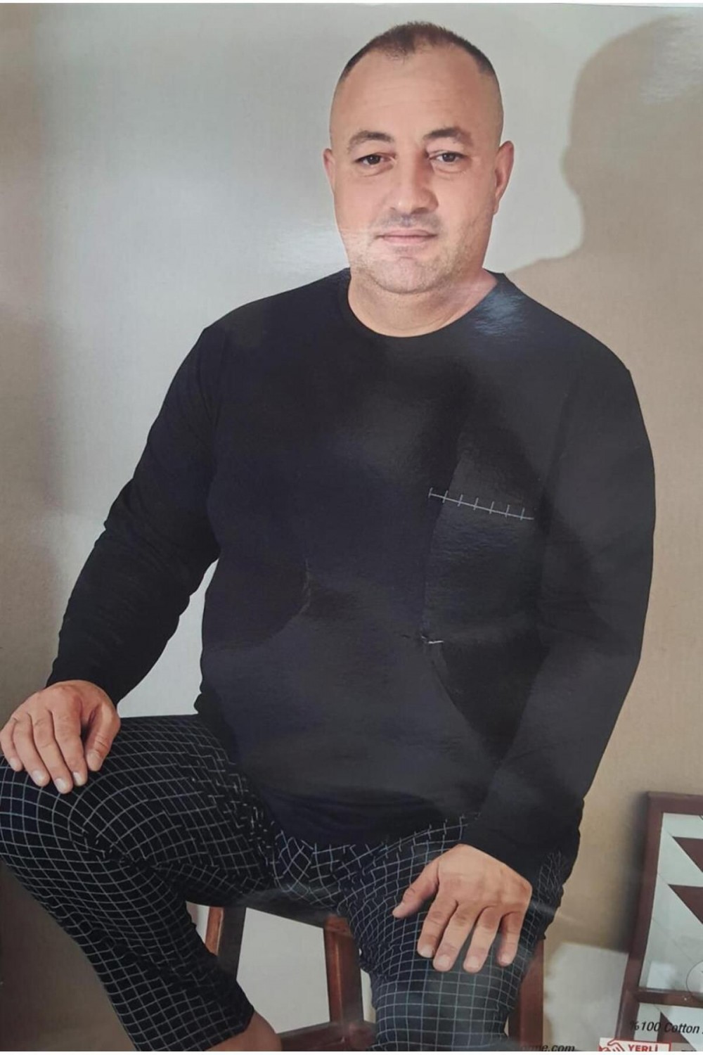 3013 Erkek Uzun Kollu Battal Pijama Takımı Siyah