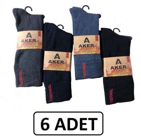 6'lı Erkek Siyah Termal Çorap