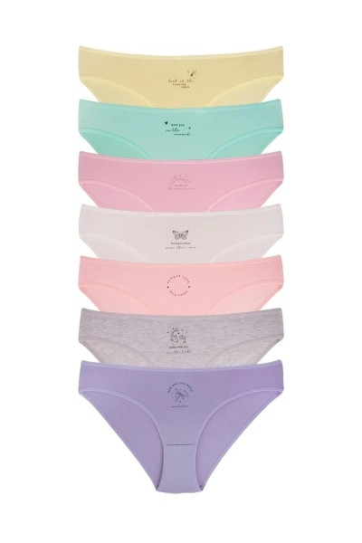 Dominant Kadın Çok Renkli Pamuklu Likralı Külot 7'li Paket