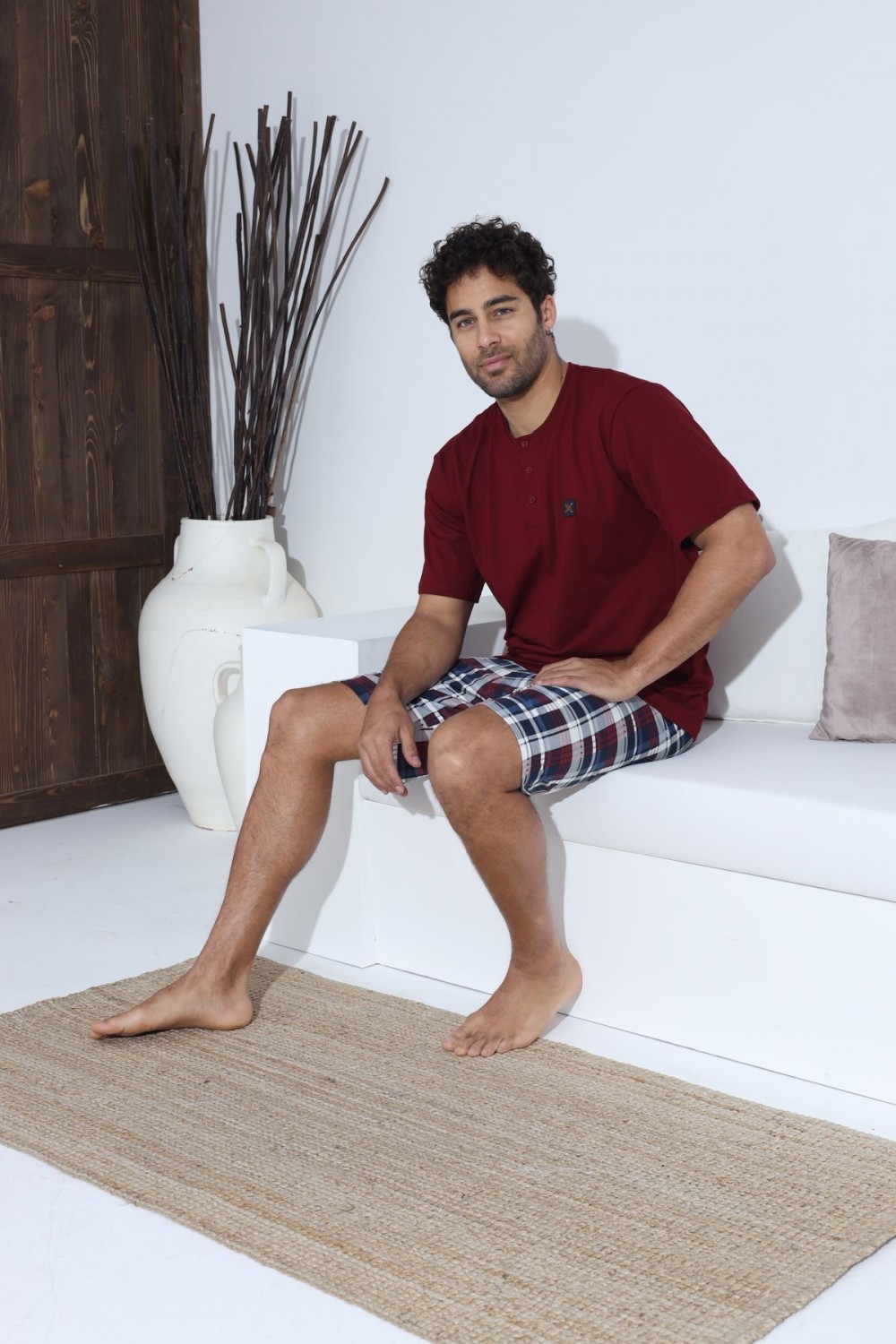 Erkek Kısa Kol Şortlu Erkek Pijama Takımı YENİ SEZON