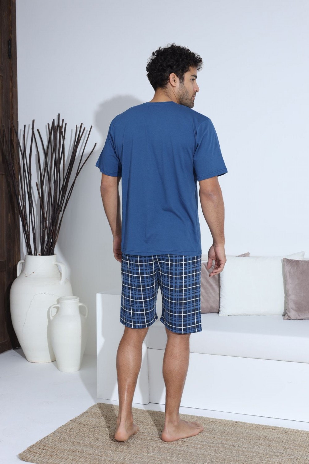 Erkek Kısa Kol Şortlu Erkek Pijama Takımı YENİ SEZON
