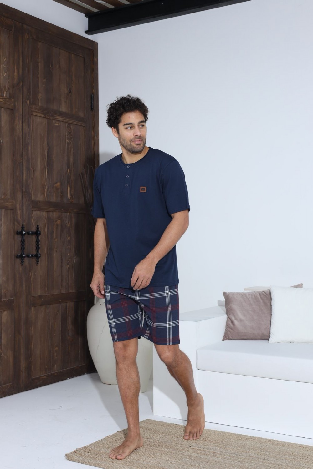 Erkek Kısa Kol Şortlu Erkek Pijama Takımı YENİ SEZON