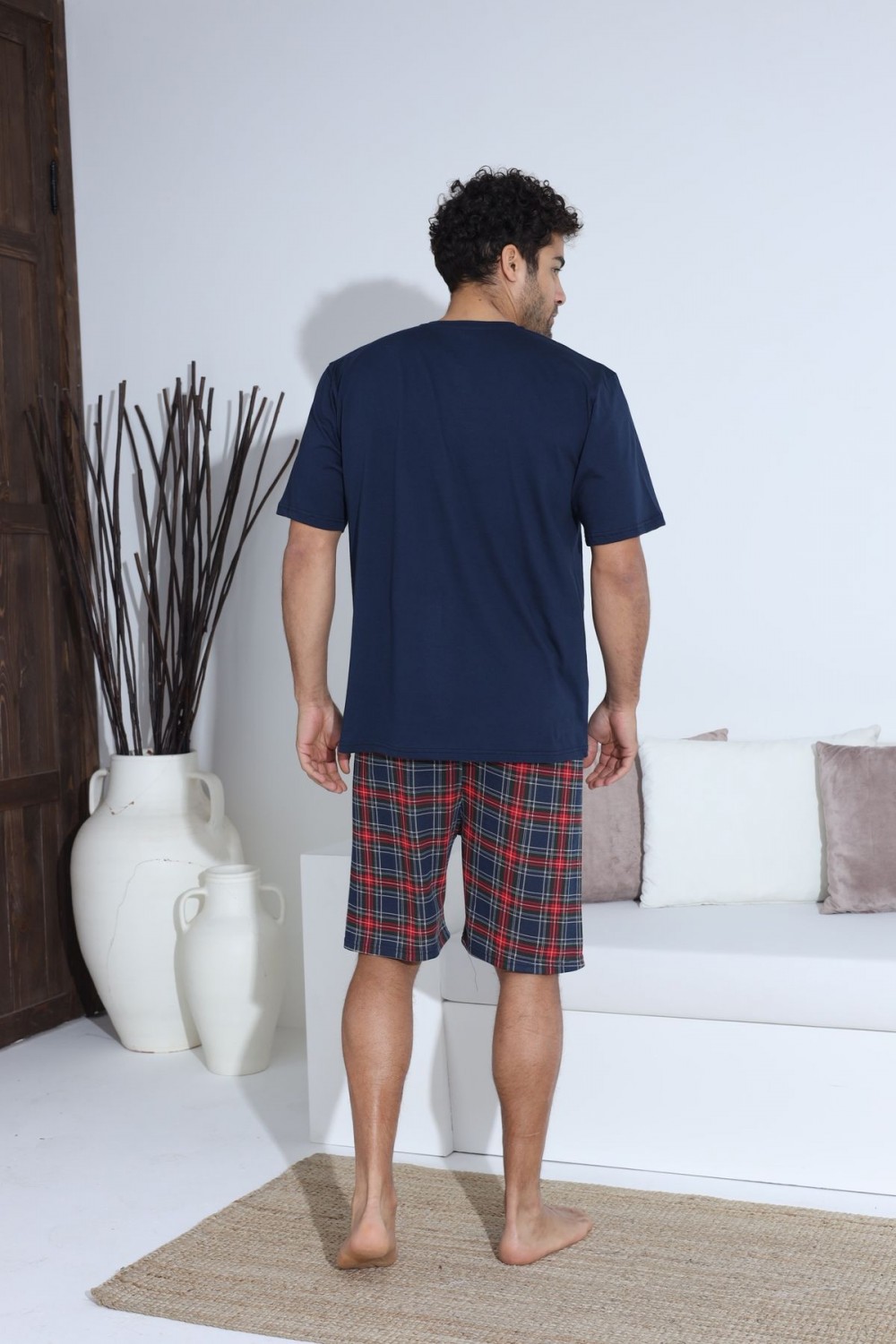 Erkek Kısa Kol Şortlu Erkek Pijama Takımı YENİ SEZON