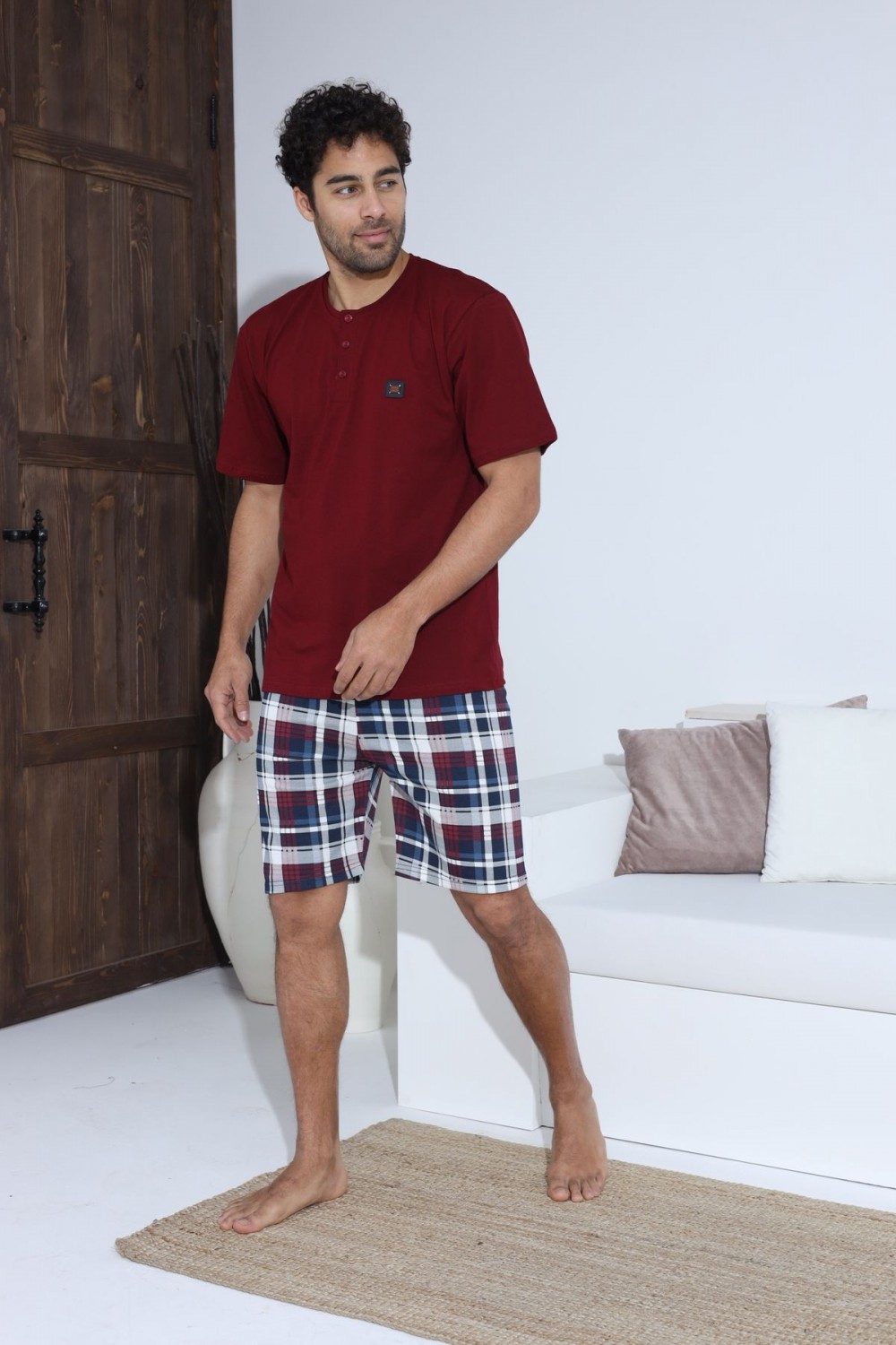 Erkek Kısa Kol Şortlu Erkek Pijama Takımı YENİ SEZON