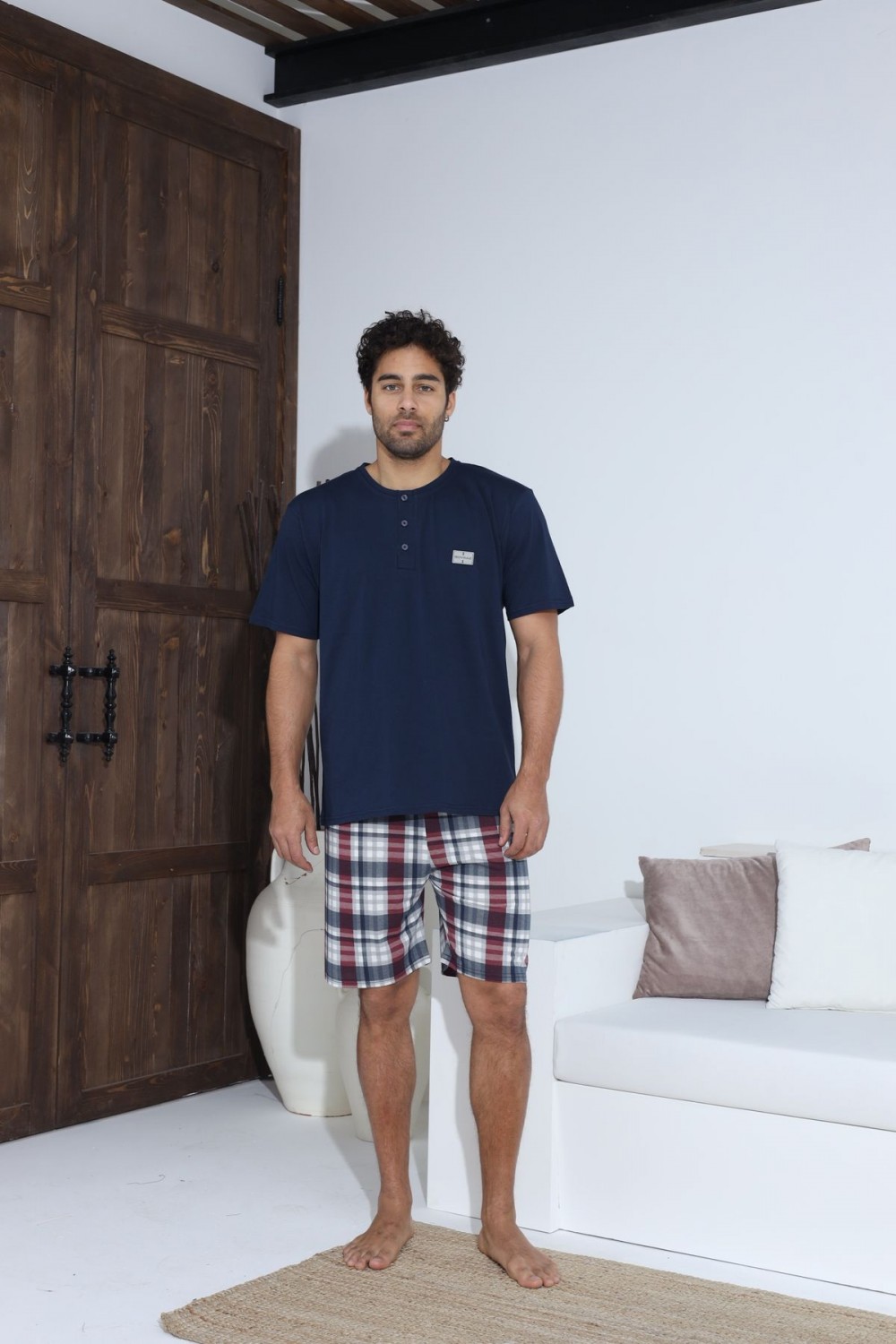 Erkek Kısa Kol Şortlu Erkek Pijama Takımı YENİ SEZON