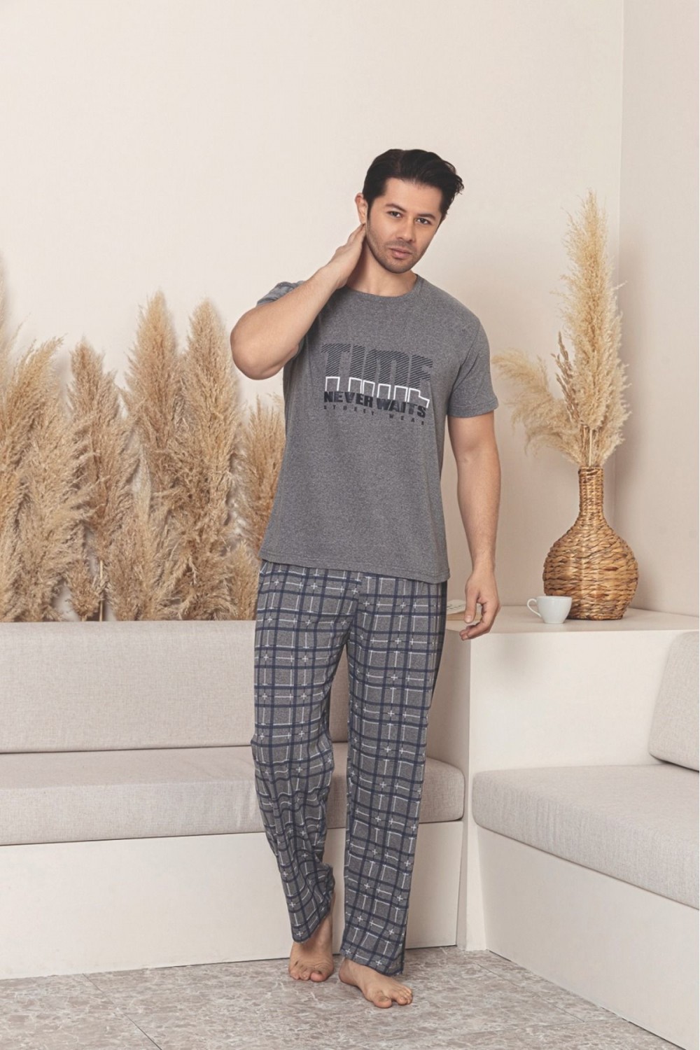 Erkek Kısa Kollu Yazlık Pijama Takımı YENİ SEZON