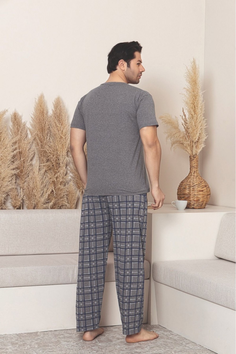Erkek Kısa Kollu Yazlık Pijama Takımı YENİ SEZON