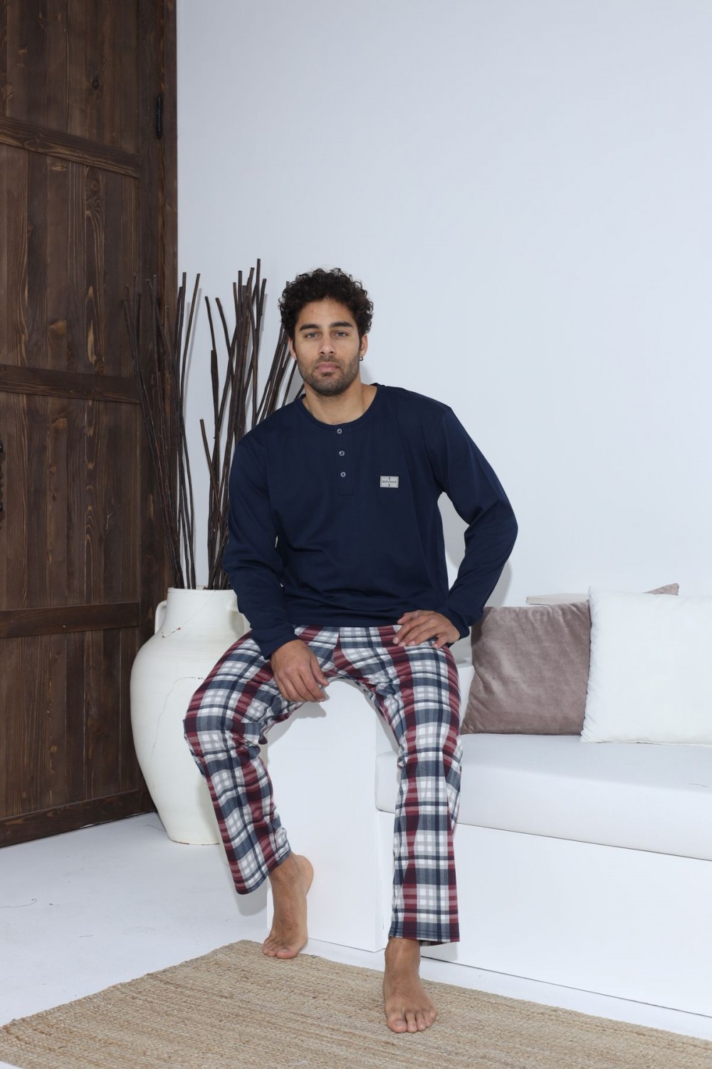 Erkek Penye Süprem Uzun Kol Pijama Takımı