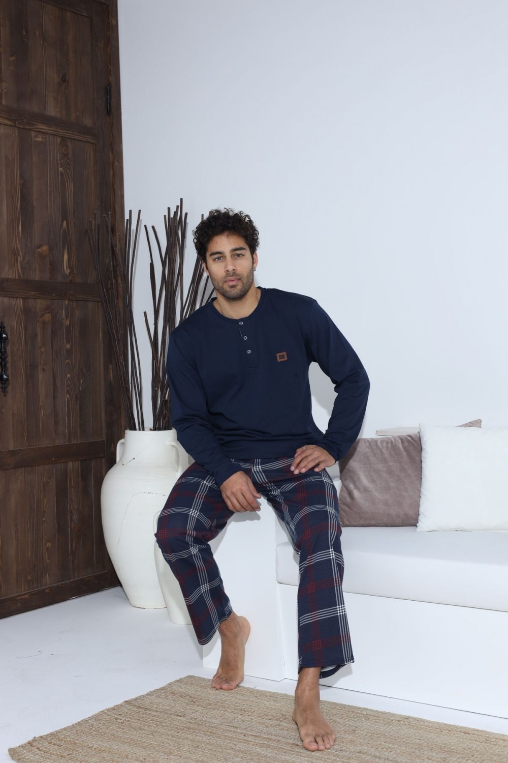Erkek Penye Süprem Uzun Kol Pijama Takımı
