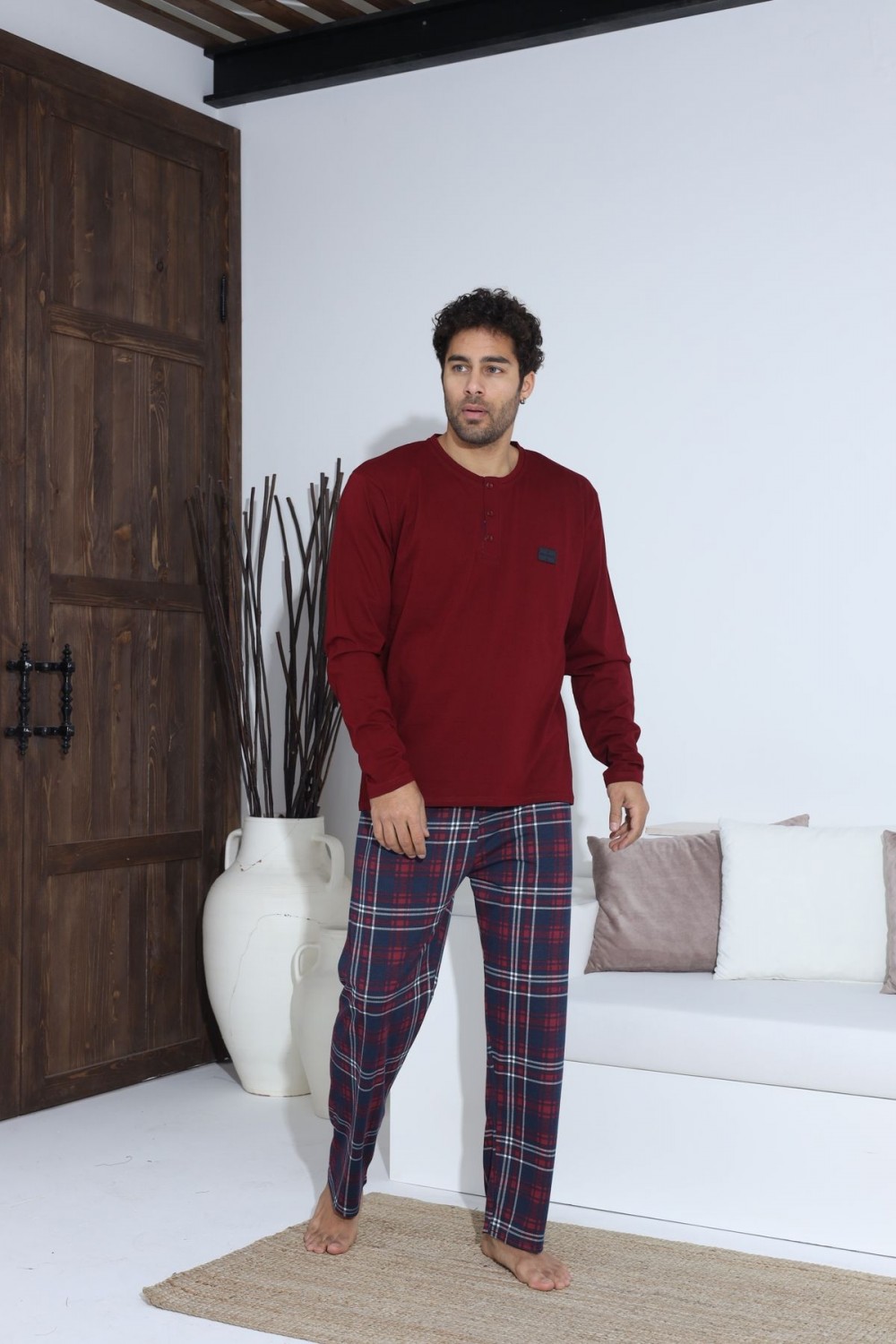 Erkek Penye Süprem Uzun Kol Pijama Takımı