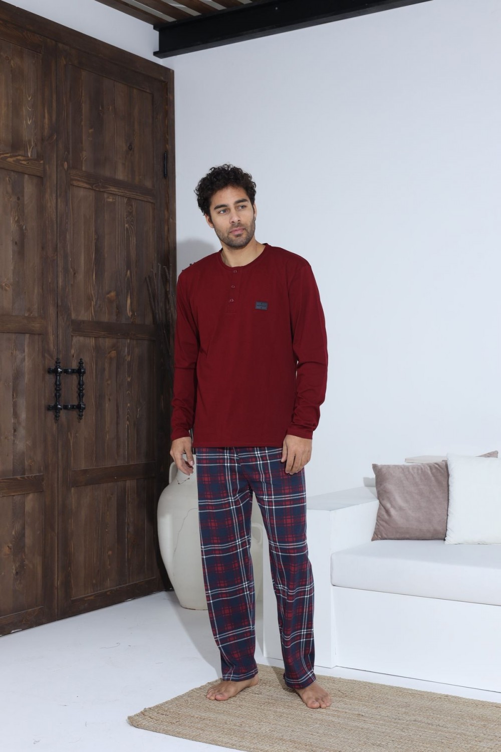Erkek Penye Süprem Uzun Kol Pijama Takımı