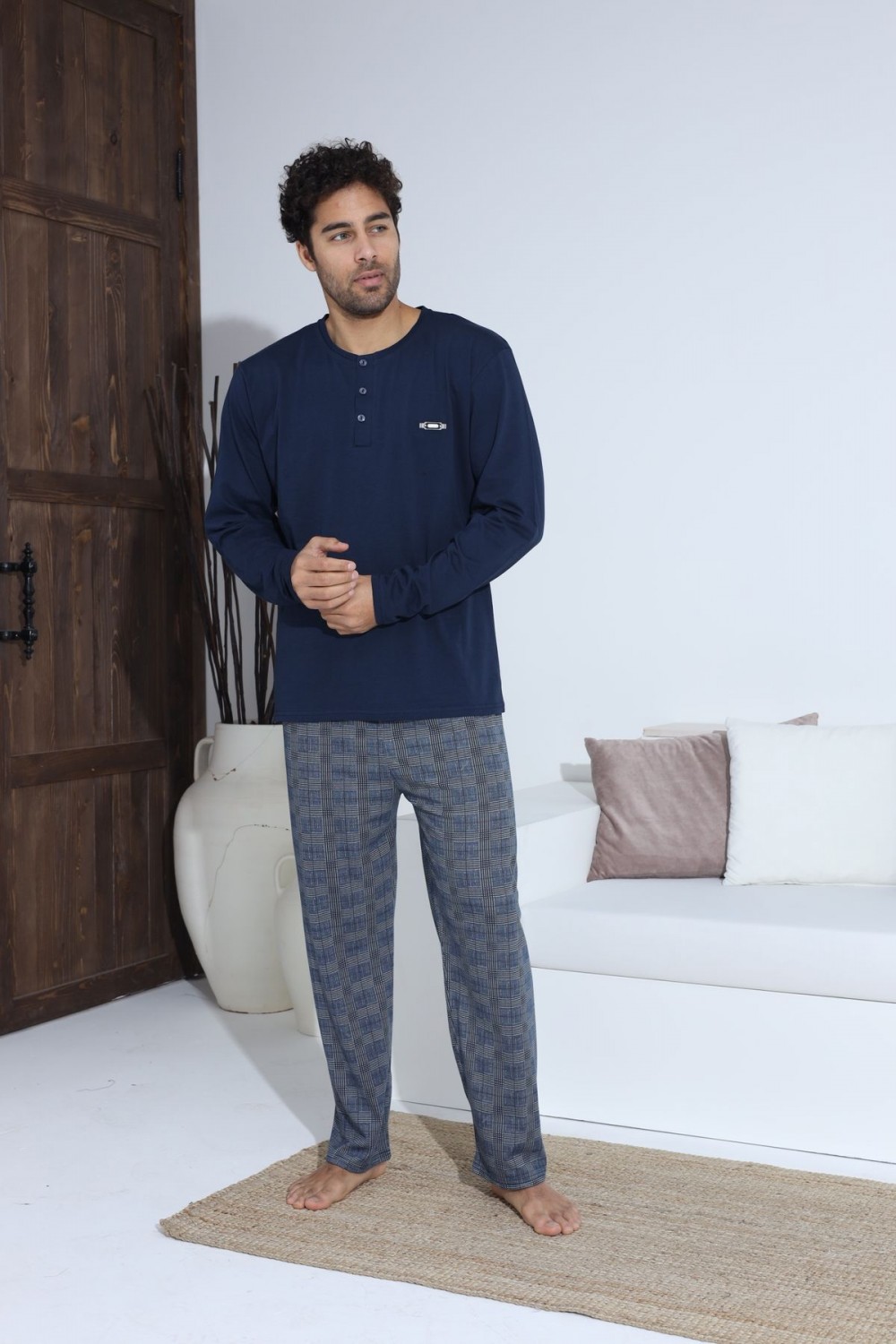 Erkek Penye Süprem Uzun Kol Pijama Takımı