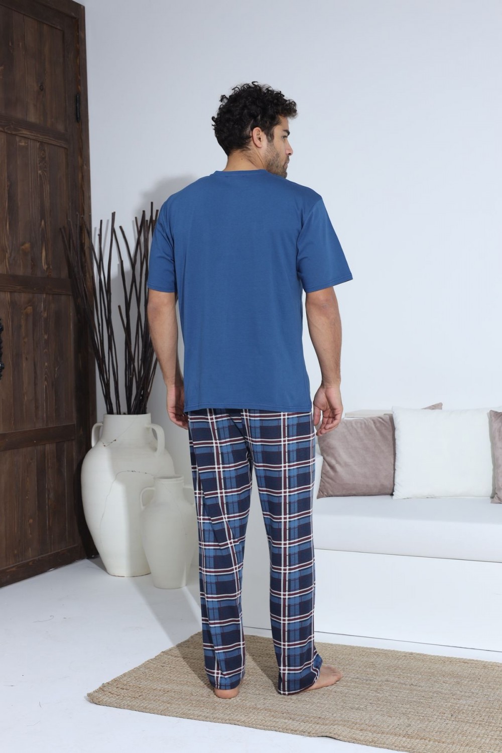 Erkek Yazlık Kısa Kol Penye Süprem Pijama Takımı