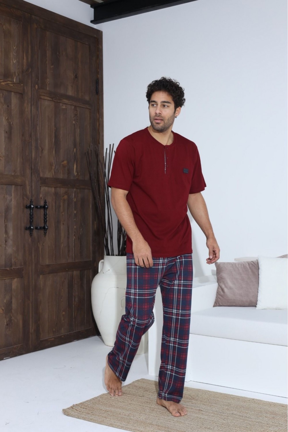 Erkek Yazlık Kısa Kol Penye Süprem Pijama Takımı