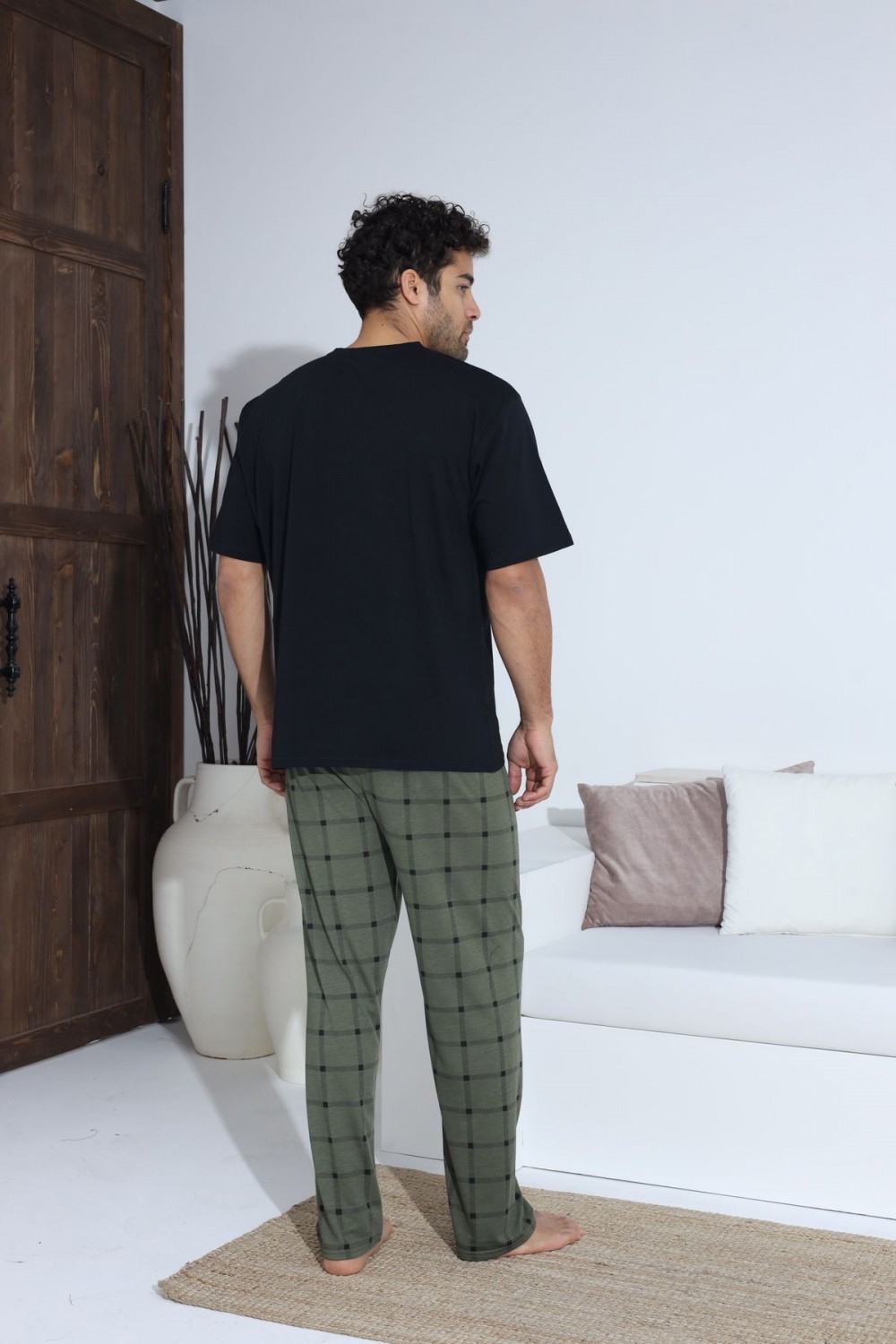 Erkek Yazlık Kısa Kol Penye Süprem Pijama Takımı