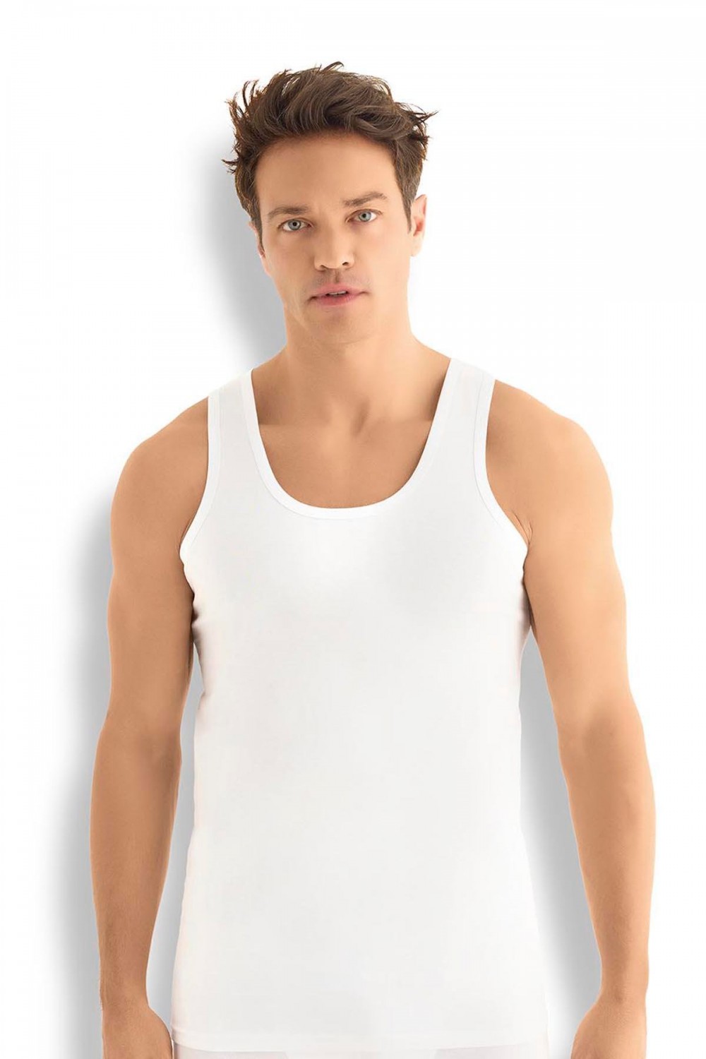 Jiber Erkek Beyaz Pamuklu Askılı Atlet