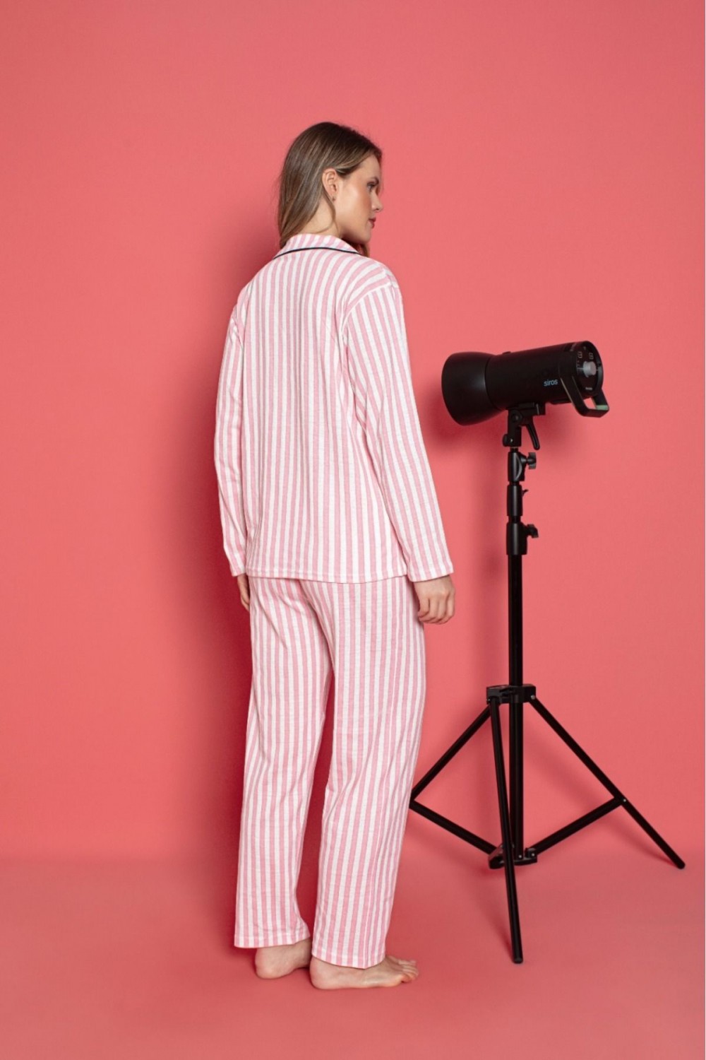 Kadın Önden Düğmeli Kollu Yazlık Gömlek Model Pijama Takımı Yeni Sezon