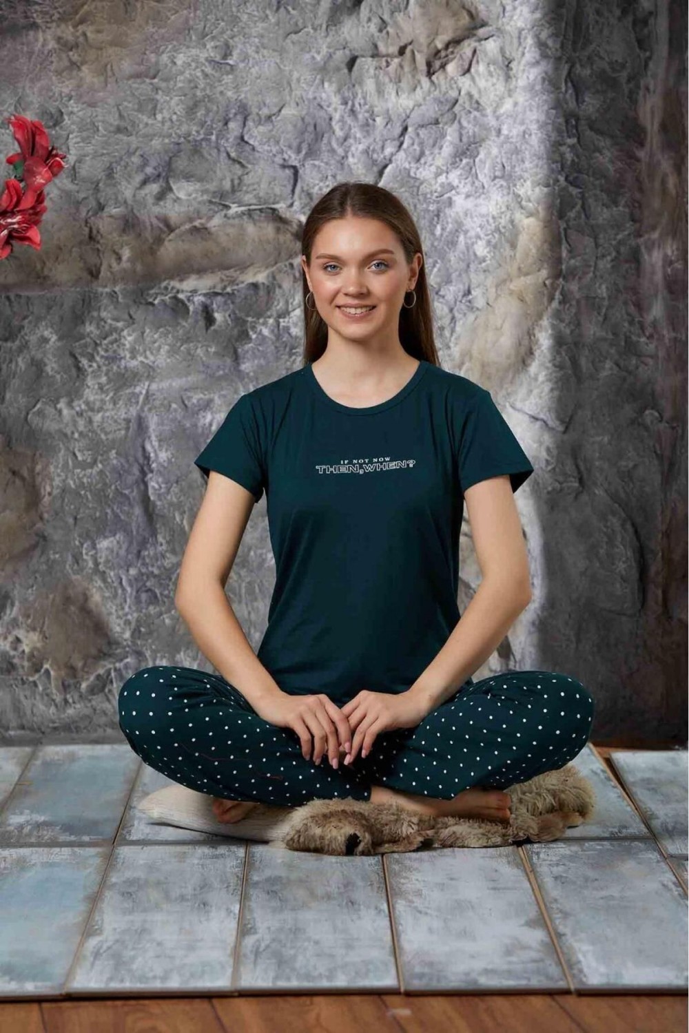 Kadın Sıfır Yaka Yazlık Kısa Kol  Pijama Takımı YENİ SEZON