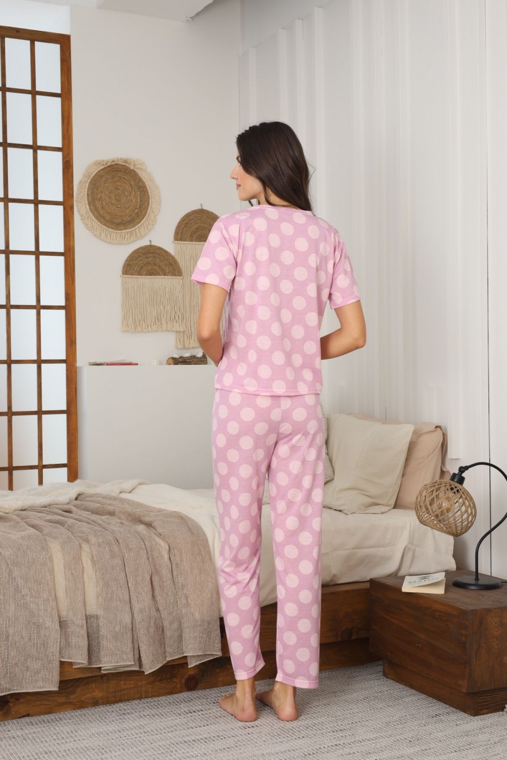 Kadın Yazlık Kısa Kol Penye Süprem Kumaş Pijama Takımı