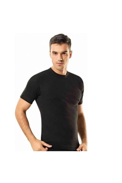 Tutku Elit Elastan Sıfır Yaka Erkek Atlet SİYAH-2XL